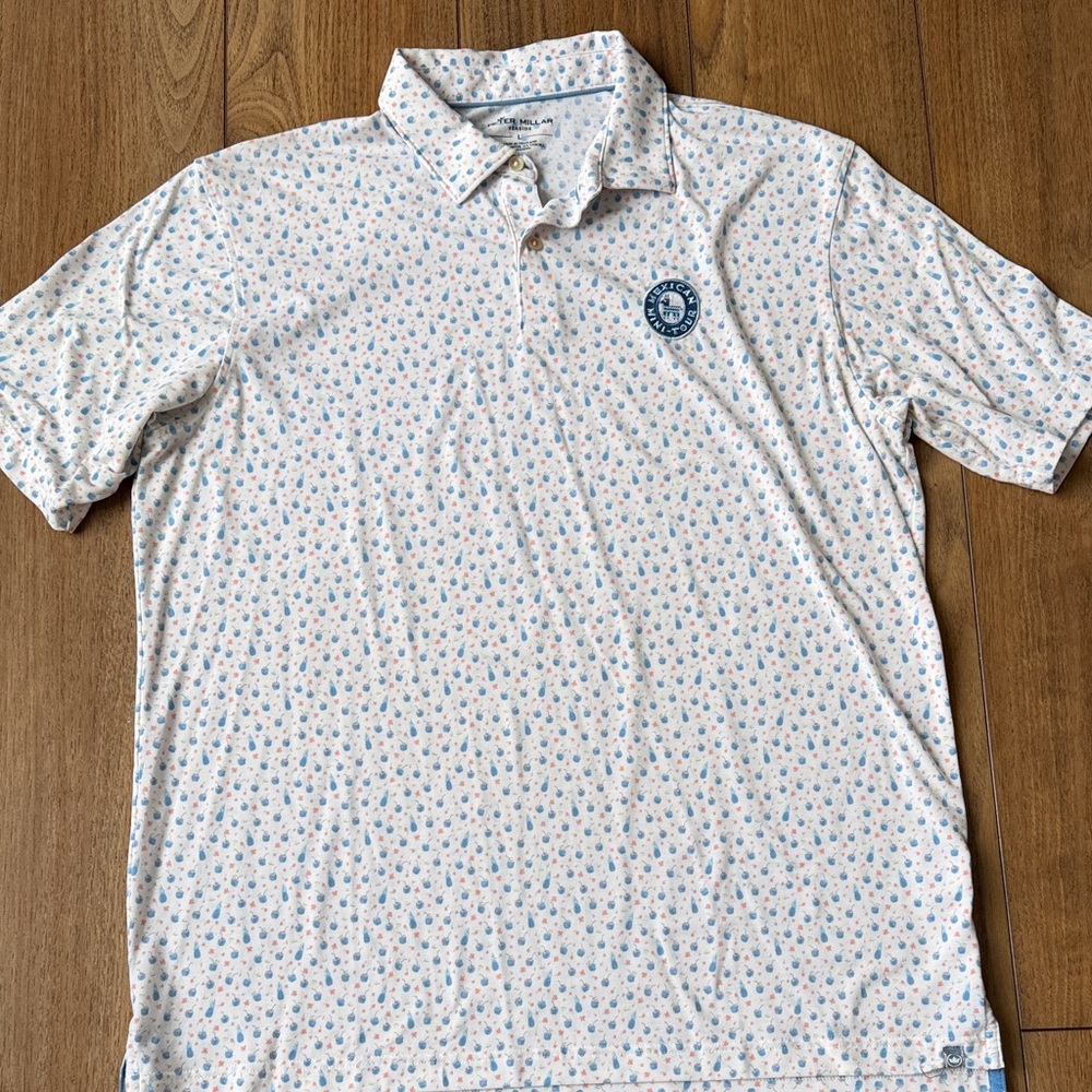 Peter Millar Mexican Mini Tour Tropical Drinks Printed Polo